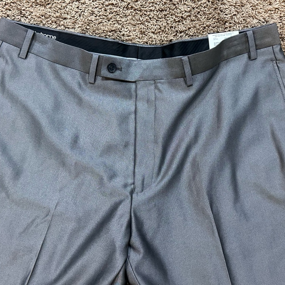 Claiborne Dress Pants Regular Fit Silver Gray NWT 38x30. MSRP $120